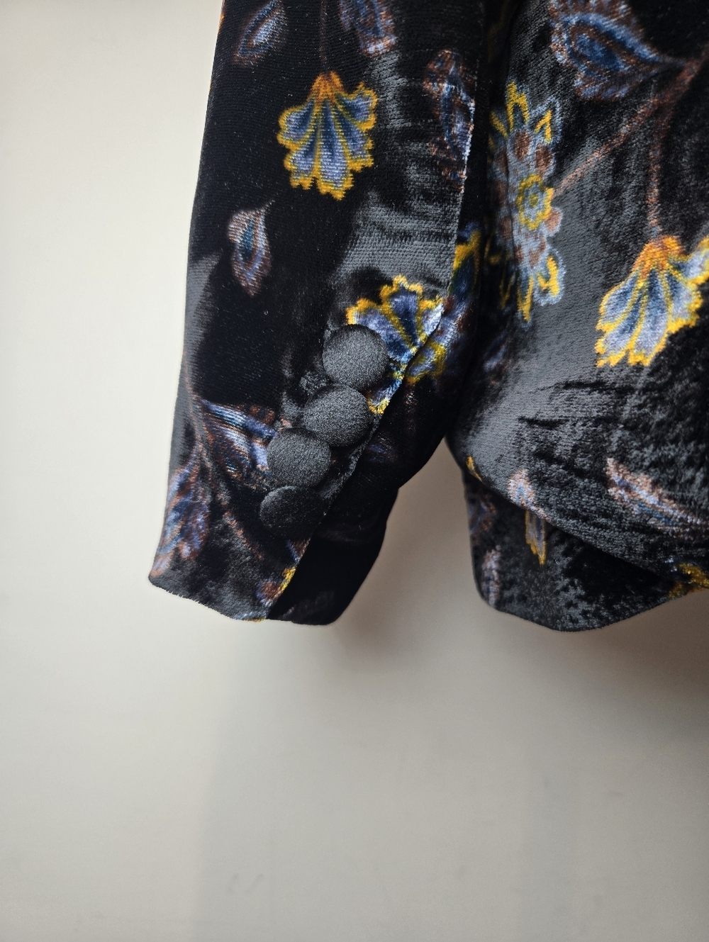 Rachel Zoe Blazer Women's Medium Velvet Flowers Retro Cottagecore Velour 90s Y2k - Picture 7 of 10